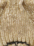 Pochette Chevron & Floral  Embellished Faux Silk Clutch