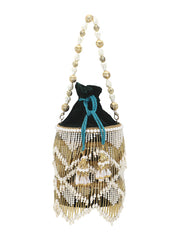 Dangle Chevron Embellished Velvet Potli