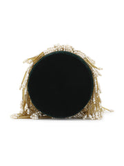 Dangle Chevron Embellished Velvet Potli