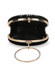 Gala Floral Emroidered Velvet Clutch