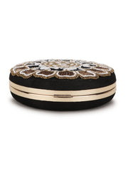 Gala Floral Emroidered Faux Silk Clutch