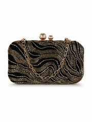 Adorn Abstract Embellished Velvet Clutch