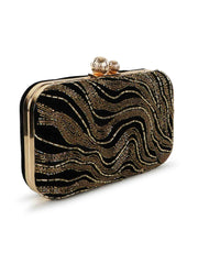 Adorn Abstract Embellished Velvet Clutch