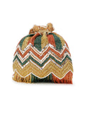 Dangle Chevron Embellished Velvet Potli