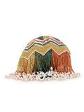 Dangle Chevron Embellished Velvet Potli