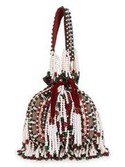 Dangle Abstract Embellished Velvet Potli