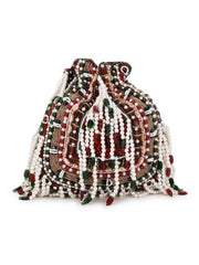 Dangle Abstract Embellished Velvet Potli