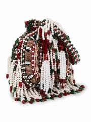 Dangle Abstract Embellished Velvet Potli