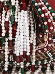 Dangle Abstract Embellished Velvet Potli