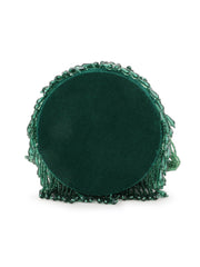 Dangle Striped Embellished Velvet Potli