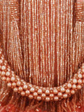 Dangle Striped Embellished Velvet Potli