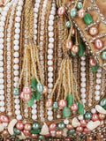 Dangle Striped Embellished Velvet Potli