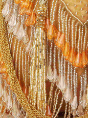 Dangle Chevron Embellished Velvet Potli