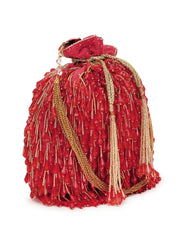 Dangle Beaded Velvet Potli