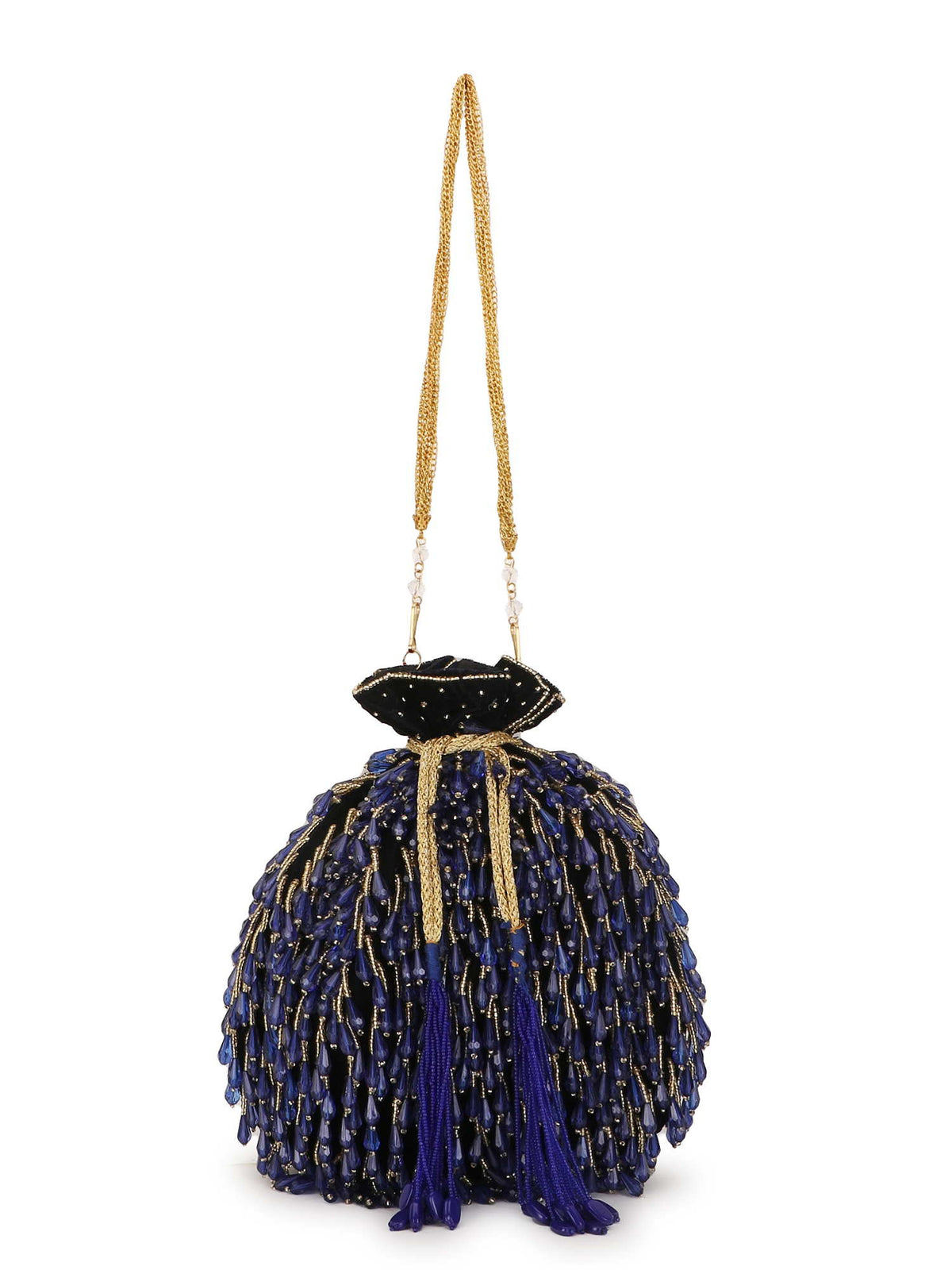 Dangle Beaded Velvet Potli