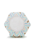 Lotus Chevron Embellished Faux Silk Potli