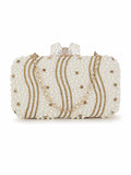 Adorn Beaded Faux Silk Clutch