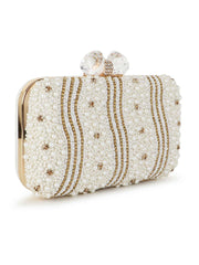 Adorn Beaded Faux Silk Clutch