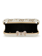 Adorn Beaded Faux Silk Clutch