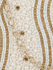 Adorn Beaded Faux Silk Clutch
