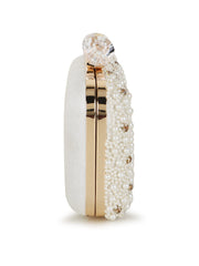 Adorn Beaded Faux Silk Clutch