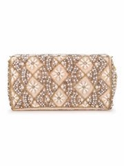 Coffer Hand work Embellished Velvet Clutch