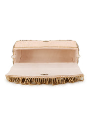Coffer Hand work Embellished Velvet Clutch
