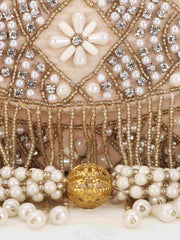 Coffer Hand work Embellished Velvet Clutch