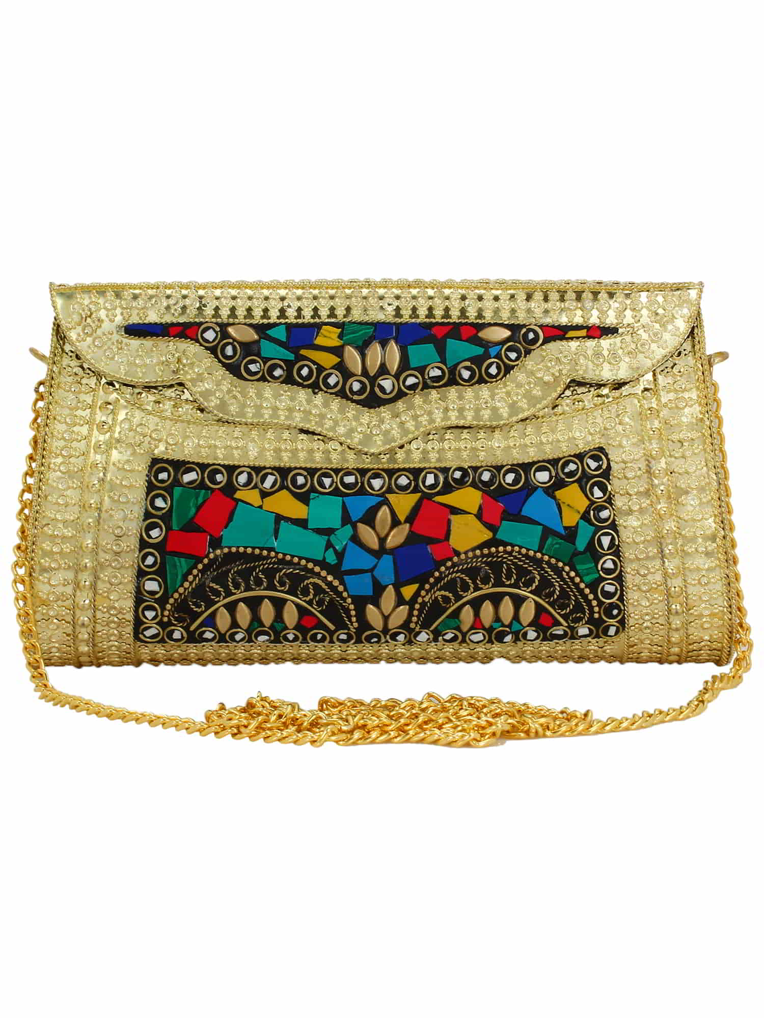 Jewel Mosaic Design and Embelished Party Clutch