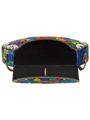 Jewel Mosaic Design Metal Work Party Clutch