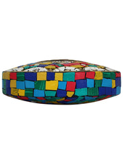 Jewel Mosaic Design Metal Work Party Clutch