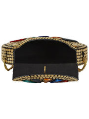 Jewel Mosaic Design Metal Work Party Clutch