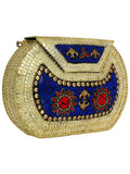 Jewel Mosaic Design Metal Work Party Clutch