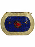 Jewel Mosaic Design Metal Work Party Clutch