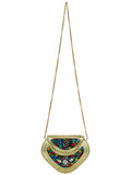 Jewel Mosaic Design Metal Work Party Clutch