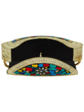 Jewel Mosaic Design Metal Work Party Clutch