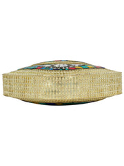 Jewel Mosaic Design Metal Work Party Clutch