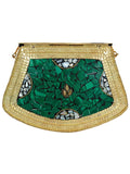 Jewel Mosaic Design Metal Work Party Clutch