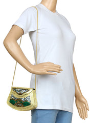 Jewel Mosaic Design Metal Work Party Clutch