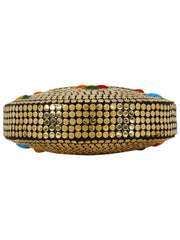 Jewel Mosaic Design Metal and Stone Work Party Clutch
