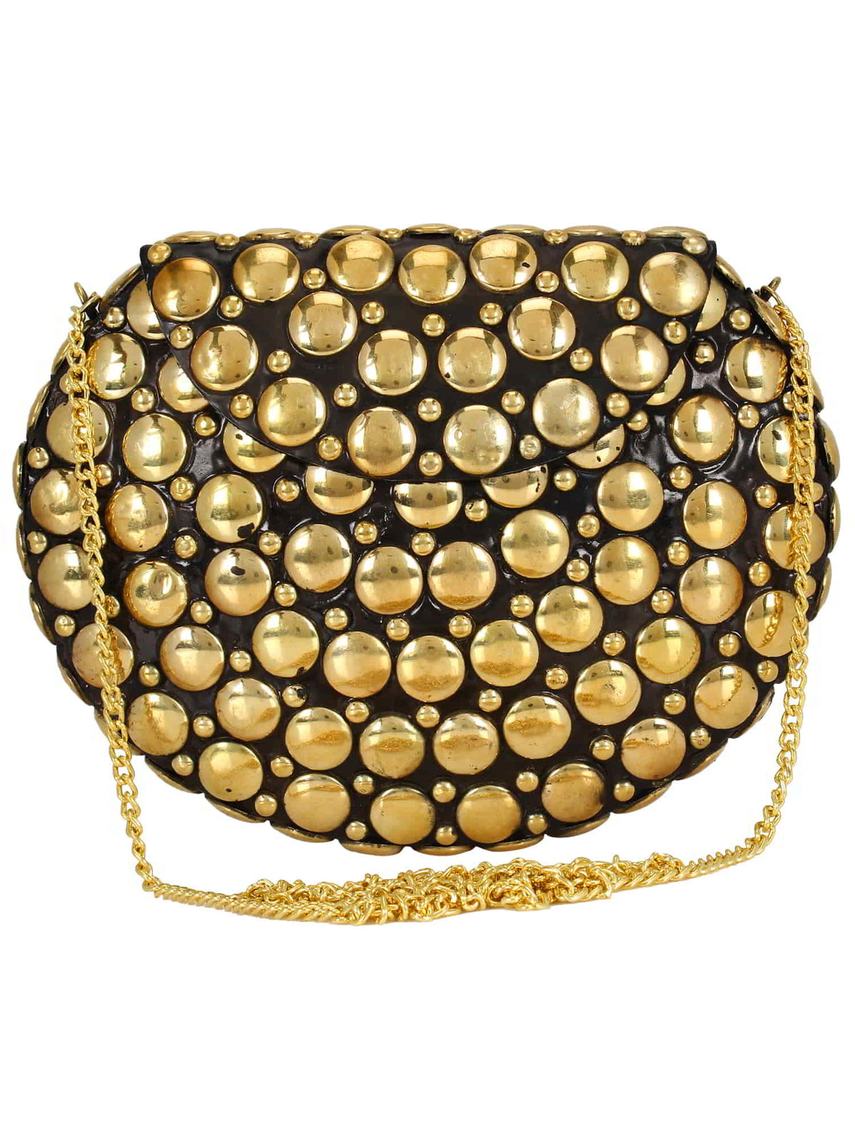 Jewel Mosaic Design Metal Work Party Clutch