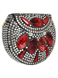 Jewel Mosaic Design Metal and Stone Work Party Clutch