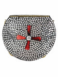 Jewel Mosaic Design Metal and Stone Work Party Clutch
