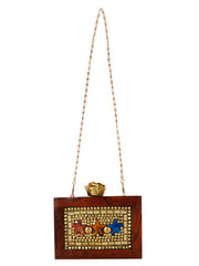 Balk Mosaic Wooden and Stone Clutch