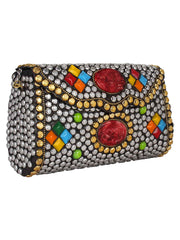 Jewel Mosaic Metal Clutch