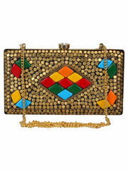 Jewel Mosaic Metal Clutch