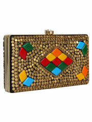 Jewel Mosaic Metal Clutch