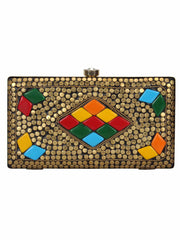 Jewel Mosaic Metal Clutch