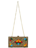 Jewel Mosaic Metal Clutch