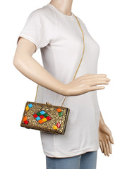 Jewel Mosaic Metal Clutch